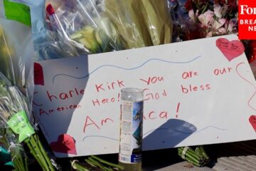 Memorial To Charlie Kirk Placed Outside Turning Points USA Headquarters In Phoenix, Arizona