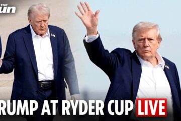Trump departs for Ryder Cup with granddaughter Kai