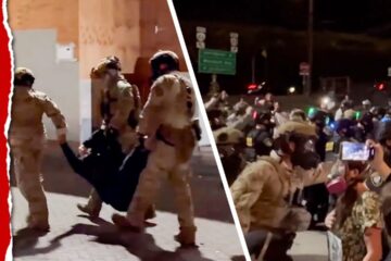 Agents Carry Portland Protester into ICE Facility – as Oregon SUES Trump
