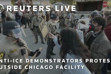 Anti-ICE demonstrators protest outside Chicago facility